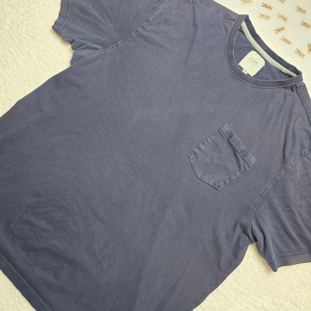 Six Lincoln New York Mens‎ Pocket T-Shirt 2X Cotton Casual Blue Made India